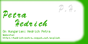 petra hedrich business card